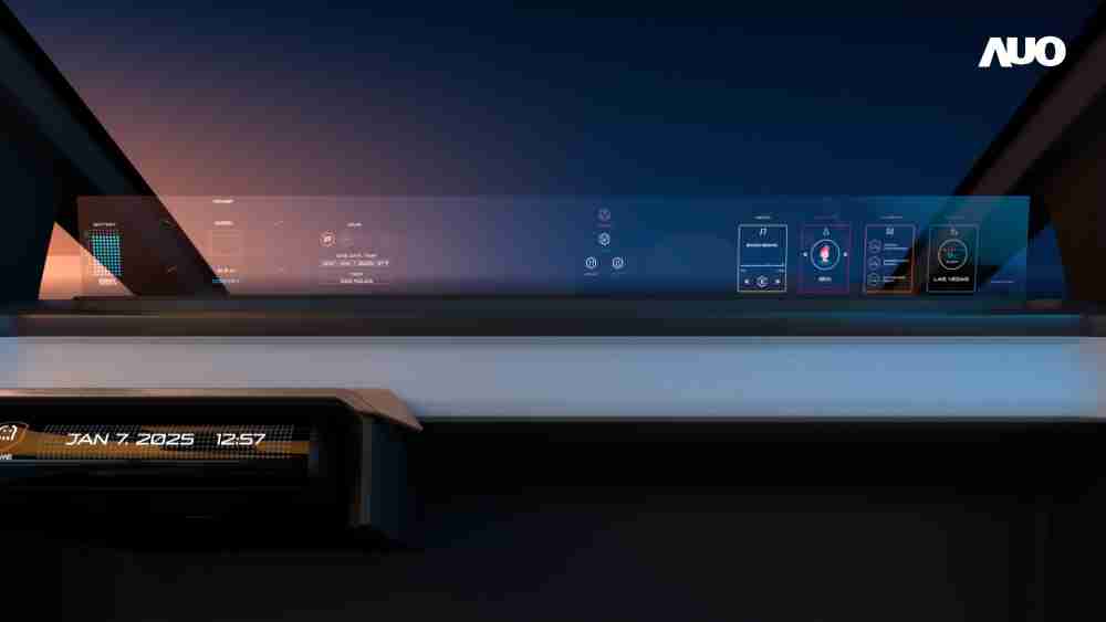 人生就是博无界透明显示接口(Horizon Image Glass)透过车运算方案整合仪表板、、、中控台及副驾显示器，，一体式全景呈现，，提供乘用者清晰的前方视野、、行车必要信息与娱乐功能